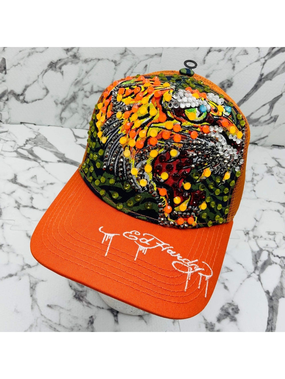 Men's Ed Hardy Tiger Orange | Multicolor Rhinestone NWT